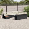 vidaXL Garden Sofa Set Black, Cream White