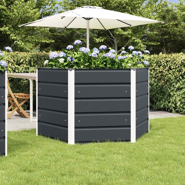 vidaXL Planter Anthracite 129 x 129 x 75 cm Steel