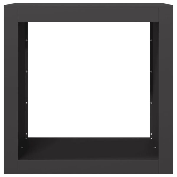 vidaXL Firewood Rack Black 23.6x15.7x23.6" Steel