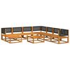 vidaXL Garden Sofa Set Black Solid Acacia Wood Large Modular