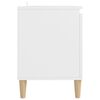 vidaXL TV Cabinet White Engineered Wood, Solid Eucalyptus Wood Medium