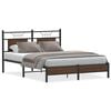 vidaXL Bed Frame without Mattress Brown Oak 59x78.7” King Size Engineered Wood
