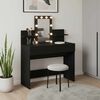 vidaXL Dressing Table with Drawer Black Oak 39.37 x 15.75 x 51.18 in