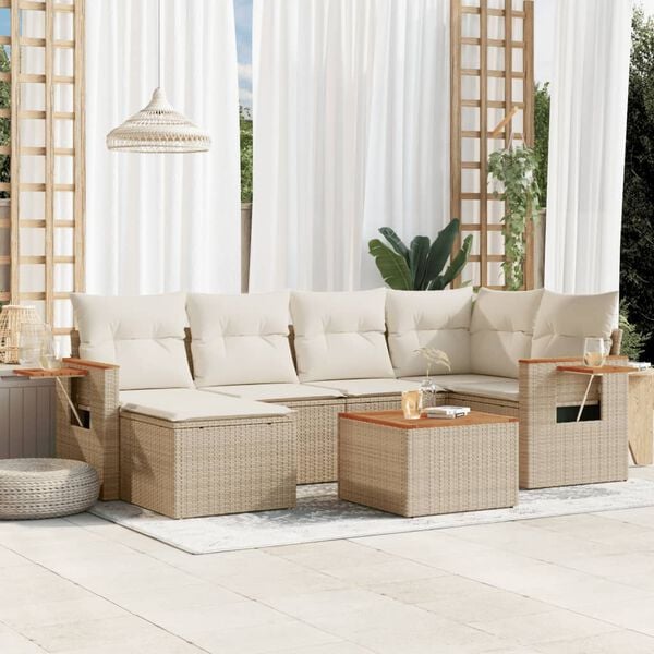 vidaXL Garden Sofa Set Beige and Cream White