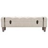 vidaXL Storage Bench Cream White Polyester, Fir wood, Engineered wood, Steel