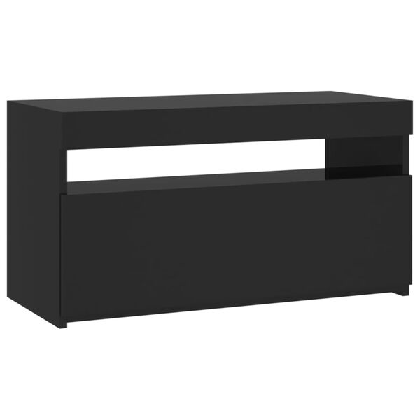 vidaXL TV Cabinet Black Engineered wood Medium TV Cabinet Rectangular