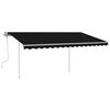 vidaXL Retractable Awning Anthracite Aluminum, Iron, Polyester