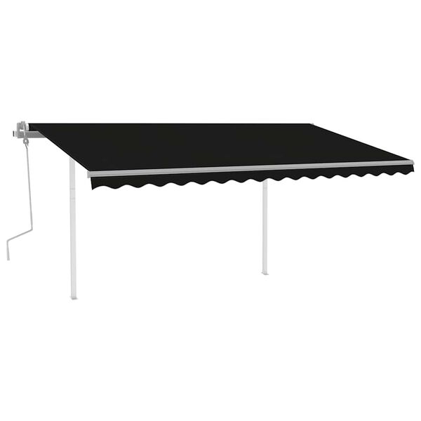 vidaXL Retractable Awning Anthracite Aluminum, Iron, Polyester