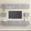 vidaXL TV Cabinet Set Set of 6 Concrete Grey Engineered Wood