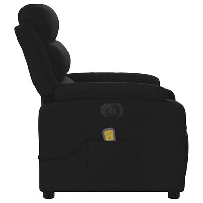 Profile side view of recliner showing armrest and pocket