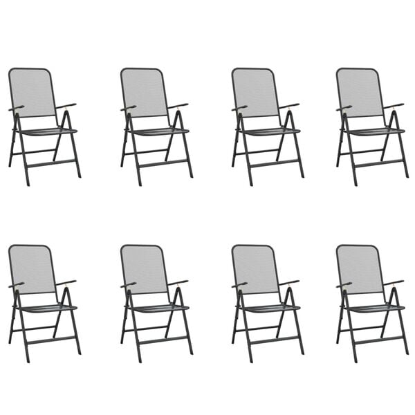 vidaXL Garden Dining Set Anthracite Metal mesh with e-coating finish Large