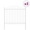 vidaXL Garden Fence 3 pcs White 66.93 x 74.80 in Powder-Coated Steel