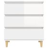 vidaXL Sideboard High gloss white Engineered wood, solid eucalyptus wood