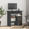 vidaXL Desk Gray Engineered wood Compact Desk Rectangular Modern