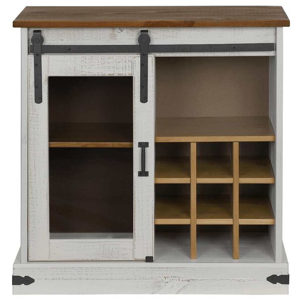 vidaXL Sideboard White Solid pine wood, metal 31.5 x 15.7 x 31.5 in