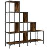 vidaXL Bookcase Smoked oak Engineered wood Medium Adjustable Feet