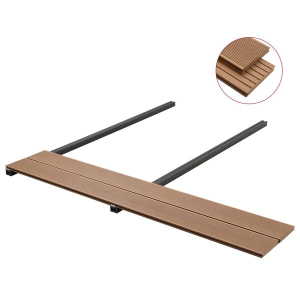vidaXL WPC Solid Decking Boards with Accessories 32.8 '² 13.1 ' Teak (4x45014)