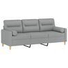 vidaXL 3-Seater Sofa Light Gray Fabric (100% polyester), Metal, Textilene