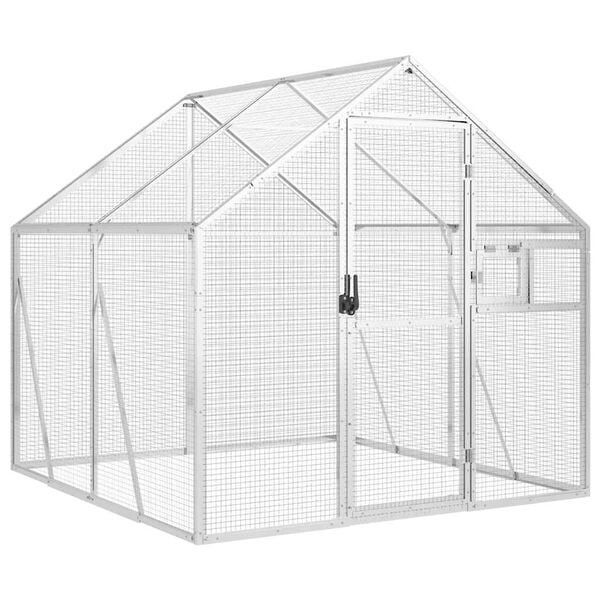 vidaXL Aviary Silver Aluminum, galvanized welded wire mesh