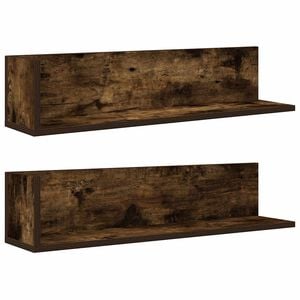 vidaXL Wall Shelf Smoked Oak Engineered wood 29.5 x 6.5 x 6.5 in