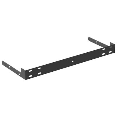 Black metal shelf bracket with multiple mounting holes and outer frame.