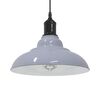 vidaXL Pendant Lamp Gloss grey, White Metal 12.2 in Ø Height-Adjustable