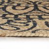 vidaXL Area Rug Natural and dark blue Braided jute 47.2 in