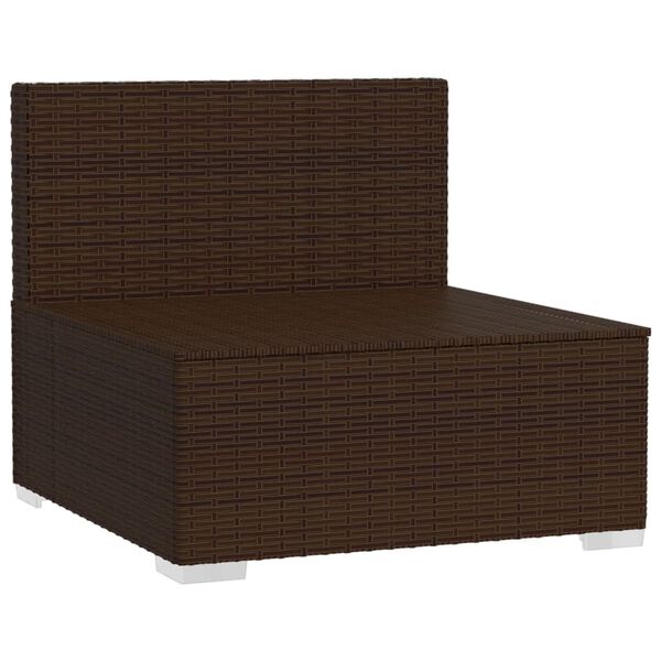 vidaXL 3-seater Sofa Brown PE rattan 3-Seater Modular 3-Seater Sofa