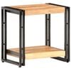 vidaXL Side Table Natural wood, Black Solid Acacia wood, Powder-Coated Iron