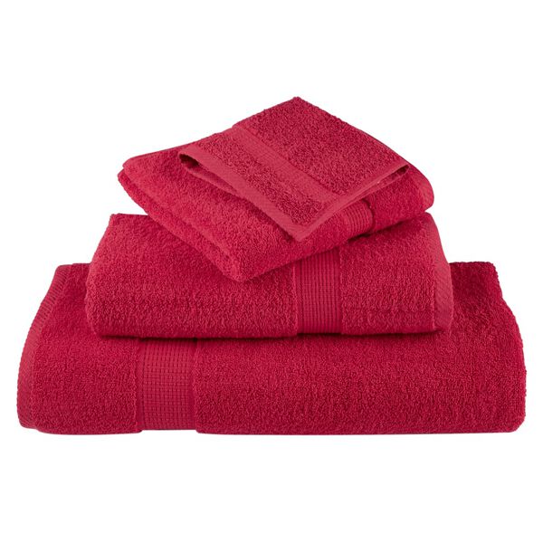 vidaXL Shower Towel Set of 10 Red 100% cotton 27.6 x 55.1 in