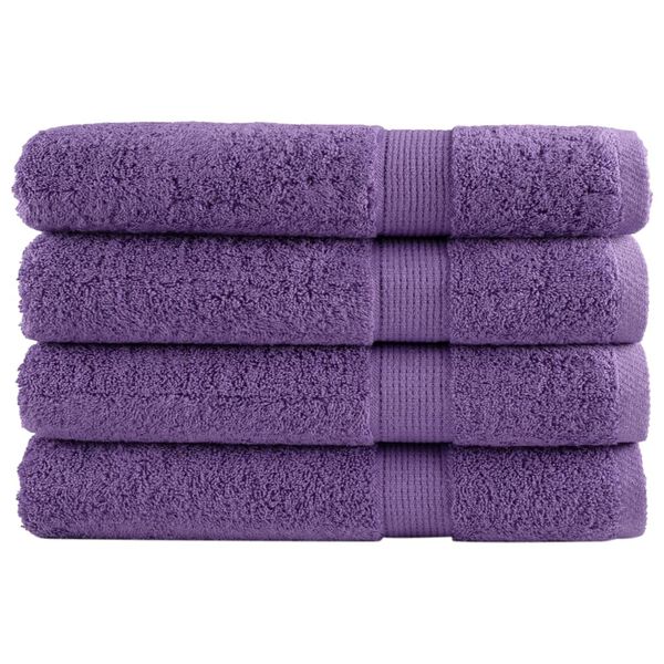 vidaXL Towel Set of 4 Purple 100% cotton Extra Large Durable Towel