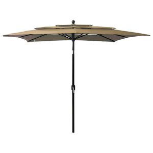 vidaXL Parasol Taupe Polyester, powder-coated aluminum 8.2x8.2 ft