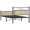 vidaXL Bed Frame Sonoma oak Engineered wood and steel Twin Bed Frame