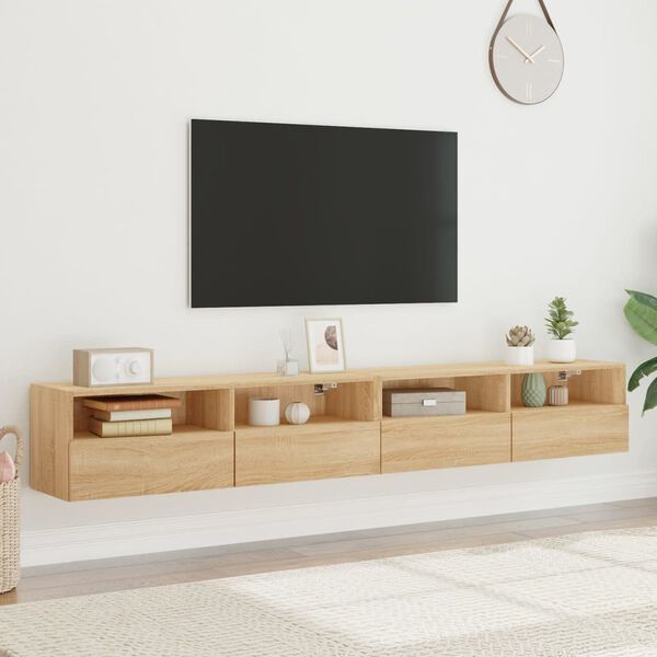vidaXL TV Wall Cabinet Set of 2 Sonoma oak Engineered wood Medium