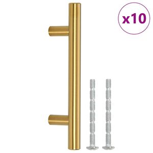 vidaXL Cabinet Handle Set of 10 Gold Stainless Steel