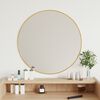 vidaXL Wall Mirror Gold Glass, PVC Ø 23.6 in Wall Mirror Round
