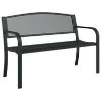 vidaXL Patio Bench 46.9" Black Steel