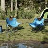 vidaXL Camping Chair Bright Blue 600D Polyester with PE coating, Steel