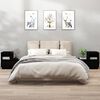 vidaXL Bedside Cabinet Set of 2 Black Solid pine wood 23.6x13.4x20.1 in