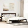 vidaXL Bed Frame Brown Oak Steel, Engineered Wood Super King Bed Frame
