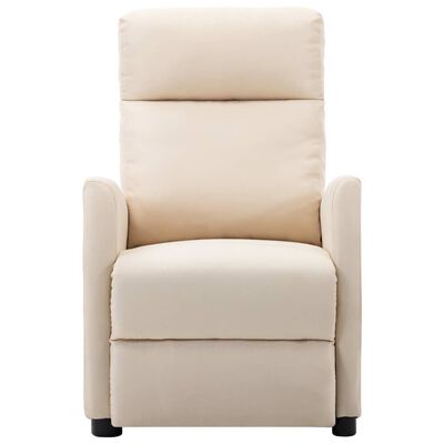 vidaXL Electric Massage Recliner Cream Fabric