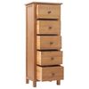 vidaXL Tall Chest of Drawers Oak Solid oak wood, MDF Tall
