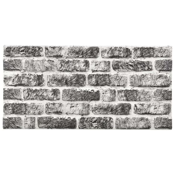 vidaXL 3D Wall Panels with Dark Gray Brick Design 10 pcs EPS