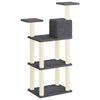 vidaXL Cat Tree Dark Grey Engineered Wood, Plush, Sisal 46.7 in