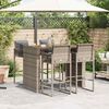 vidaXL Garden Bar Set Grey PE Rattan, Powder-Coated Steel, Solid Acacia Wood