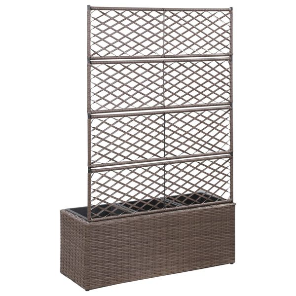 vidaXL Raised Bed Brown Poly rattan, plastic 32.7x11.8x51.2 in Planters