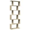 vidaXL Room Divider Bookcase Sonoma oak Engineered wood 27.6x9.4x76.0 in