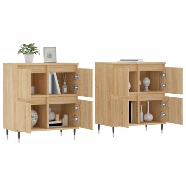 vidaXL Sideboard Set of 2 Sonoma oak Engineered wood