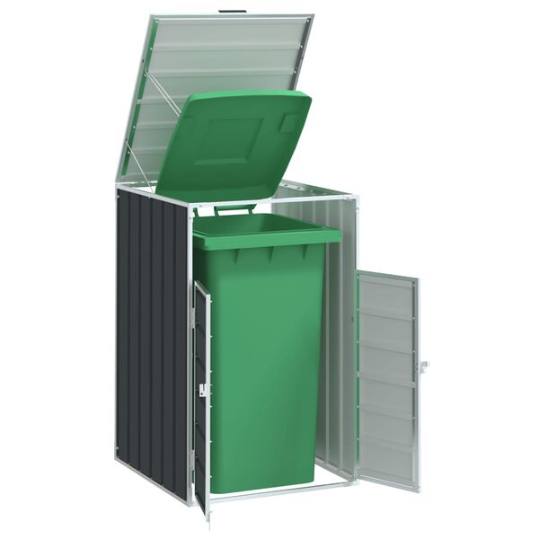 vidaXL Wheelie Bin Storage for Single Bin Anthracite 28.3"x31.9"x45.3" Steel