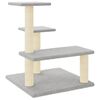 vidaXL Cat Tree Light Grey Engineered wood, plush, sisal Medium Durable